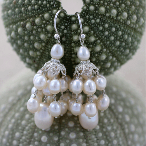 Princess Chandelier Earrings - Pearl Earrings - Wild Jewels